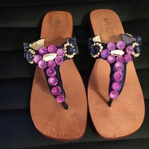 Mangos International Embellished Sandals Size 8M